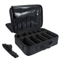 PU Leather Double Layers Makeup Train Case Large Capacity Cosmetic Bag Organizer Professional Artist Storage with EVA Dividers