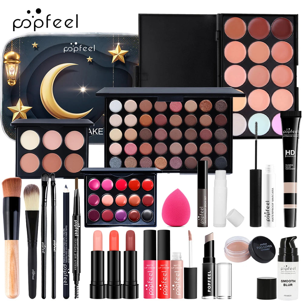 POPFEEL 24-Piece Festival Makeup Set-Versatile Cosmetic Collection Perfect for Gifting to Moms, Girlfriends, and Girls.Daily Use