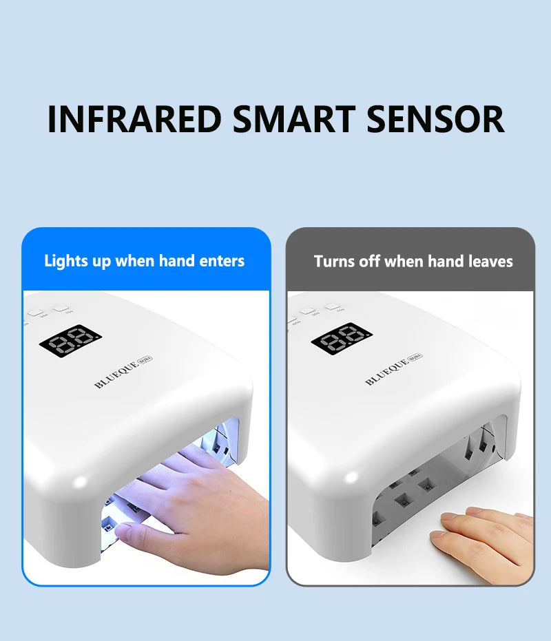 Lâmpada UV LED para Secagem de Unhas (36 LEDs) – Secador para Esmalte em Gel com acionamento Automático (Para um Dedo ou Dedo do Pé de Cada Vez)